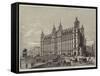 New Railway Hotel at the London and North-Western Terminus, Lime-Street, Liverpool-null-Framed Stretched Canvas