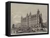 New Railway Hotel at the London and North-Western Terminus, Lime-Street, Liverpool-null-Framed Stretched Canvas