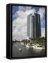 New River and River House Condominium, Fort Lauderdale, Florida-Walter Bibikow-Framed Stretched Canvas