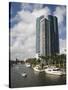 New River and River House Condominium, Fort Lauderdale, Florida-Walter Bibikow-Stretched Canvas