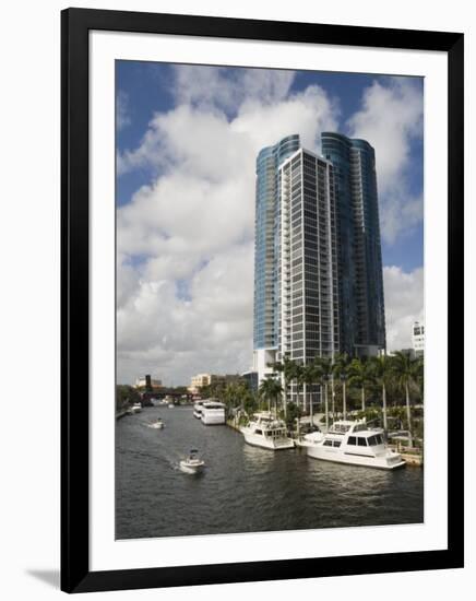 New River and River House Condominium, Fort Lauderdale, Florida-Walter Bibikow-Framed Photographic Print