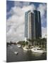 New River and River House Condominium, Fort Lauderdale, Florida-Walter Bibikow-Mounted Photographic Print