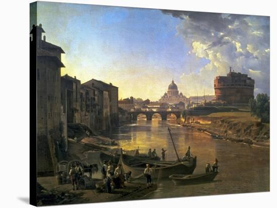 New Rome, Castel Sant'Angelo, 1823-Silvestr Fedosievich Shchedrin-Stretched Canvas