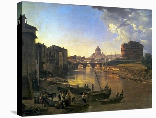 New Rome, Castel Sant'Angelo, 1823-Silvestr Fedosievich Shchedrin-Stretched Canvas