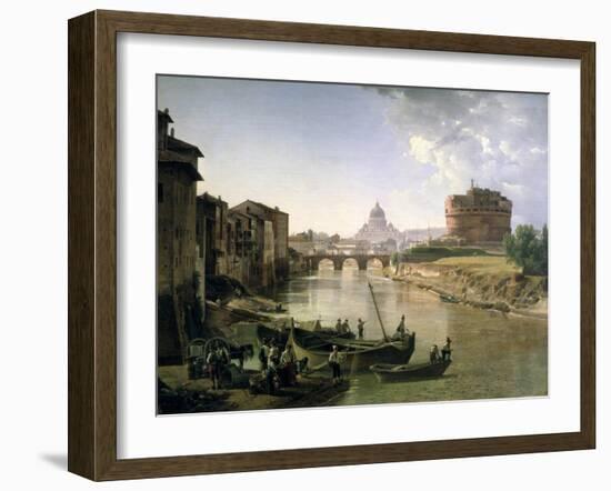 New Rome with the Castel Sant'Angelo, 1825-Silvestr Fedosievich Shchedrin-Framed Giclee Print