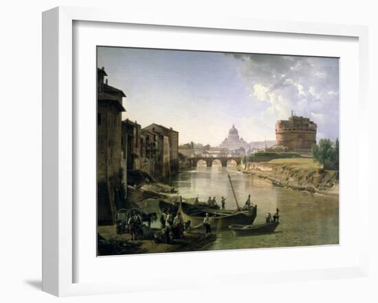 New Rome with the Castel Sant'Angelo, 1825-Silvestr Fedosievich Shchedrin-Framed Giclee Print