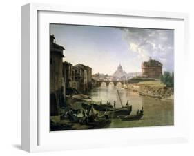 New Rome with the Castel Sant'Angelo, 1825-Silvestr Fedosievich Shchedrin-Framed Giclee Print