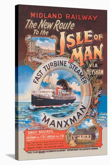 New Route to the Isle of Man Via Heysham on the Fast Turbine Steamer Manxman-Herbert Steventon-Stretched Canvas