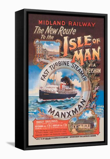 New Route to the Isle of Man Via Heysham on the Fast Turbine Steamer Manxman-Herbert Steventon-Framed Stretched Canvas