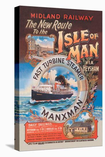 New Route to the Isle of Man Via Heysham on the Fast Turbine Steamer Manxman-Herbert Steventon-Stretched Canvas