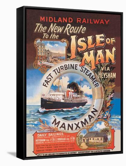 New Route to the Isle of Man Via Heysham on the Fast Turbine Steamer Manxman-Herbert Steventon-Framed Stretched Canvas