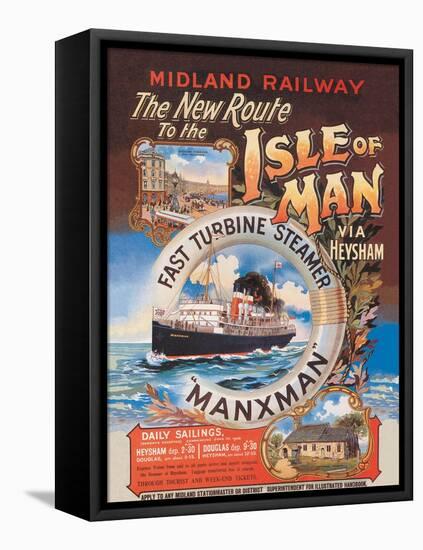 New Route to the Isle of Man Via Heysham on the Fast Turbine Steamer Manxman-Herbert Steventon-Framed Stretched Canvas