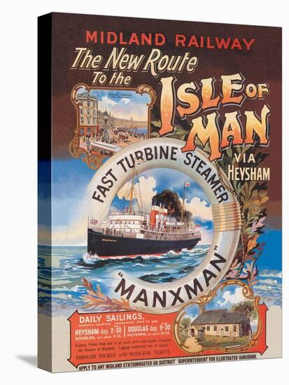 New Route to the Isle of Man Via Heysham on the Fast Turbine Steamer Manxman-Herbert Steventon-Stretched Canvas