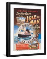 New Route to the Isle of Man Via Heysham on the Fast Turbine Steamer Manxman-Herbert Steventon-Framed Art Print