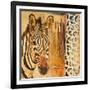 New Safari on Gold Square I-Patricia Pinto-Framed Art Print