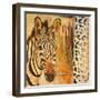 New Safari on Gold Square I-Patricia Pinto-Framed Art Print