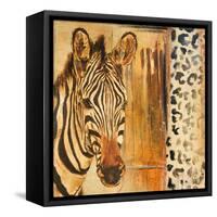 New Safari on Gold Square I-Patricia Pinto-Framed Stretched Canvas