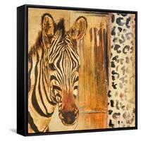 New Safari on Gold Square I-Patricia Pinto-Framed Stretched Canvas