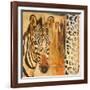 New Safari on Gold Square I-Patricia Pinto-Framed Art Print