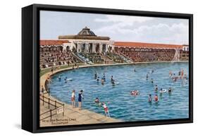 New Sea Bathing Lake, Southport-Alfred Robert Quinton-Framed Stretched Canvas