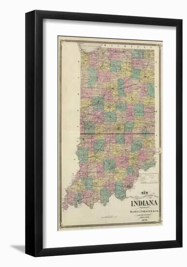 New Sectional and Township Map of Indiana, c.1876-A^ T^ Andreas-Framed Art Print