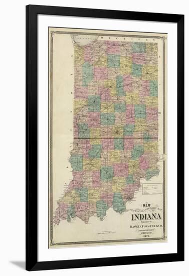 New Sectional and Township Map of Indiana, c.1876-A^ T^ Andreas-Framed Art Print
