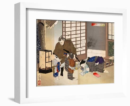 New Selections of Eastern Brocade Pictures - Sakura Sogoro and Family-Yoshitoshi Tsukioka-Framed Giclee Print