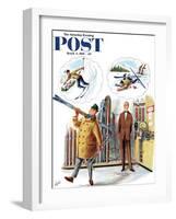 "New Skier," Saturday Evening Post Cover, March 4, 1961-Constantin Alajalov-Framed Giclee Print