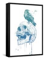 New Skull (Blue)-Balazs Solti-Framed Stretched Canvas