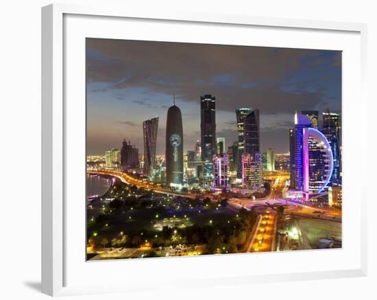 New Skyline of the West Bay Central Financial District, Doha, Qatar, Middle East-Gavin Hellier-Framed Photographic Print