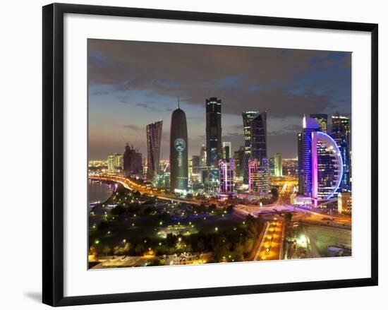 New Skyline of the West Bay Central Financial District, Doha, Qatar, Middle East-Gavin Hellier-Framed Photographic Print