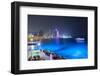 New Skyline of the West Bay Central Financial District of Doha at Night, Qatar, Middle East-Gavin-Framed Photographic Print