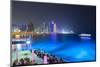 New Skyline of the West Bay Central Financial District of Doha at Night, Qatar, Middle East-Gavin-Mounted Photographic Print