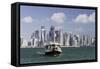 New Skyline of the West Bay Central Financial District of Doha, Qatar, Middle East-Gavin-Framed Stretched Canvas