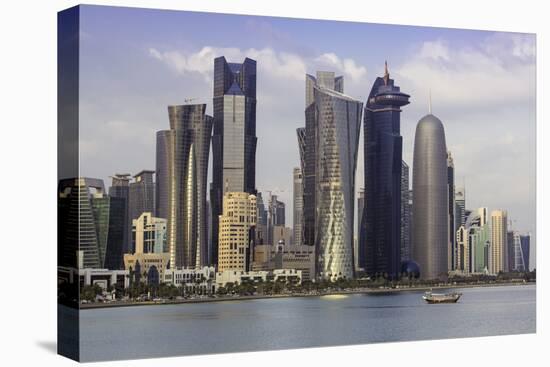 New Skyline of the West Bay Central Financial District of Doha, Qatar, Middle East-Gavin-Stretched Canvas