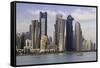 New Skyline of the West Bay Central Financial District of Doha, Qatar, Middle East-Gavin-Framed Stretched Canvas