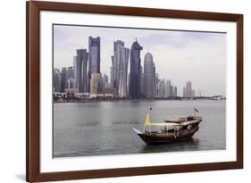 New Skyline of the West Bay Central Financial District of Doha, Qatar, Middle East-Gavin-Framed Photographic Print