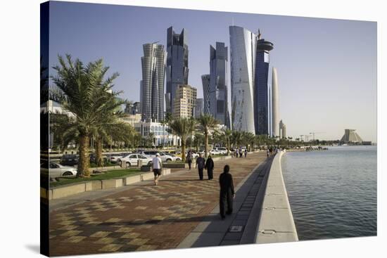 New Skyline of the West Bay Central Financial District of Doha, Qatar, Middle East-Gavin-Stretched Canvas