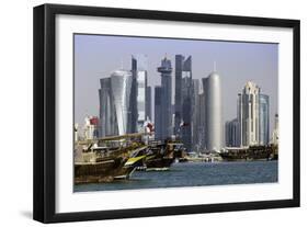 New Skyline of the West Bay Central Financial District of Doha, Qatar, Middle East-Gavin-Framed Photographic Print