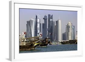 New Skyline of the West Bay Central Financial District of Doha, Qatar, Middle East-Gavin-Framed Photographic Print