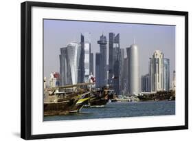 New Skyline of the West Bay Central Financial District of Doha, Qatar, Middle East-Gavin-Framed Photographic Print