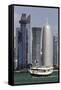 New Skyline of the West Bay Central Financial District of Doha, Qatar, Middle East-Gavin-Framed Stretched Canvas