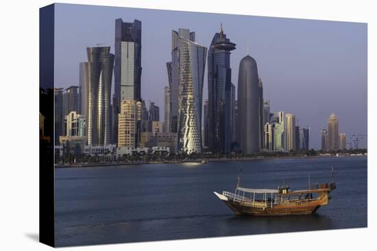 New Skyline of the West Bay Central Financial District of Doha, Qatar, Middle East-Gavin-Stretched Canvas