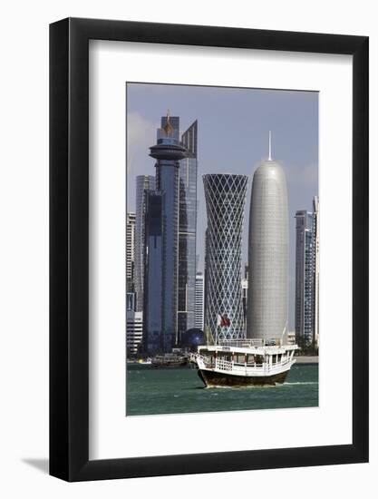 New Skyline of the West Bay Central Financial District of Doha, Qatar, Middle East-Gavin-Framed Photographic Print