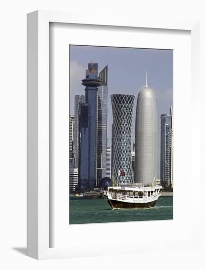 New Skyline of the West Bay Central Financial District of Doha, Qatar, Middle East-Gavin-Framed Photographic Print