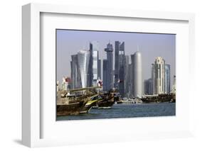 New Skyline of the West Bay Central Financial District of Doha, Qatar, Middle East-Gavin-Framed Photographic Print