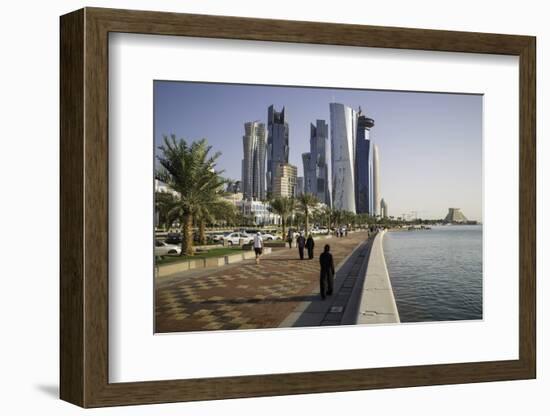 New Skyline of the West Bay Central Financial District of Doha, Qatar, Middle East-Gavin-Framed Photographic Print