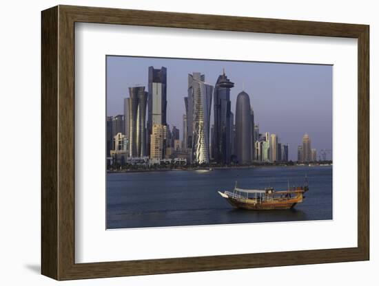 New Skyline of the West Bay Central Financial District of Doha, Qatar, Middle East-Gavin-Framed Photographic Print