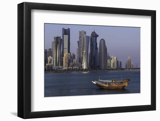 New Skyline of the West Bay Central Financial District of Doha, Qatar, Middle East-Gavin-Framed Photographic Print