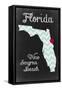 New Smyrna Beach, Florida - Chalkboard State Heart (red heart)-Lantern Press-Framed Stretched Canvas